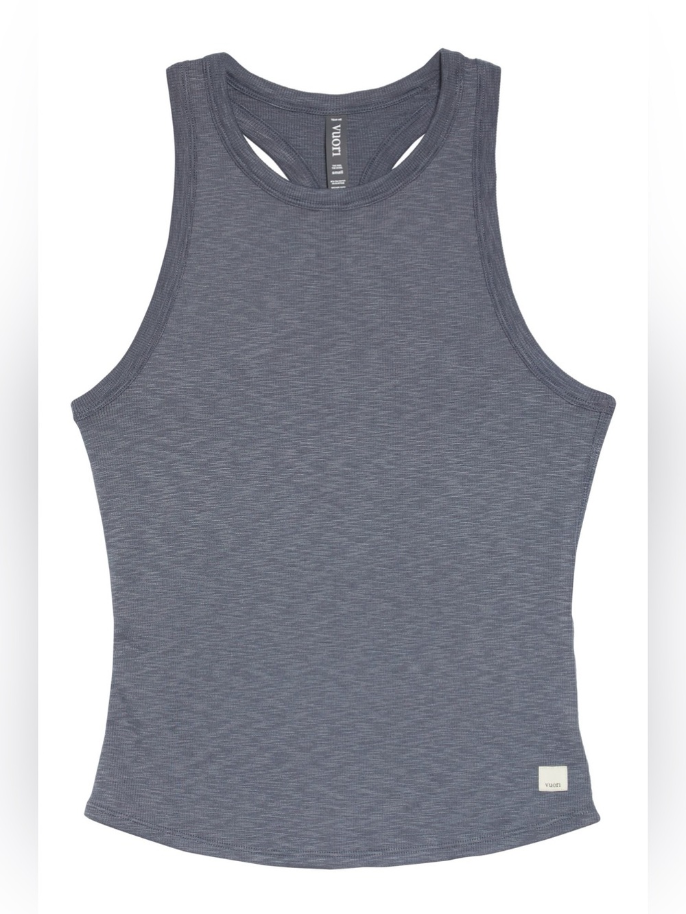 Vuori Sunrise High Neck Tank Top Size XS Ribbed Racerback Grey